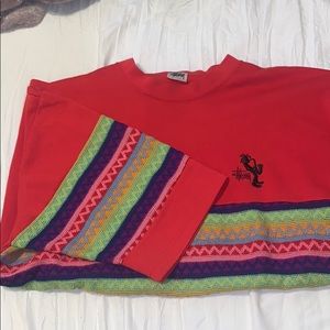Stussy Red/Colorful T shirt